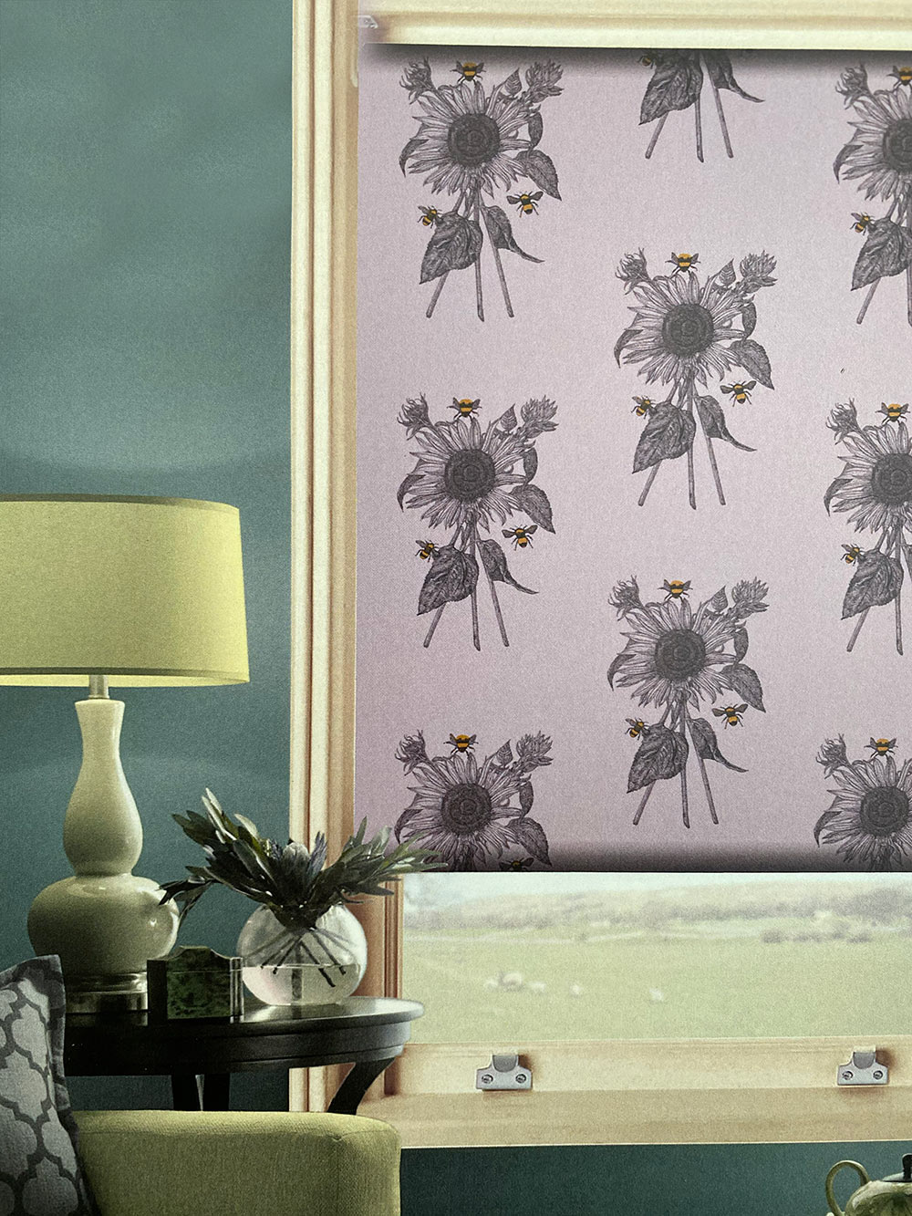 flowers on blinds